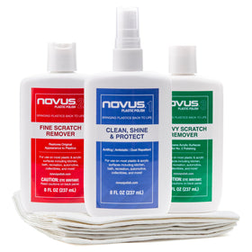 Novus kit front packaging showing three 8 oz bottles and Polish Mates for easy restoration