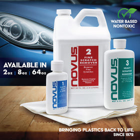 Cream dispensed from Novus bottle showing texture ready for polishing, controlled application benefit