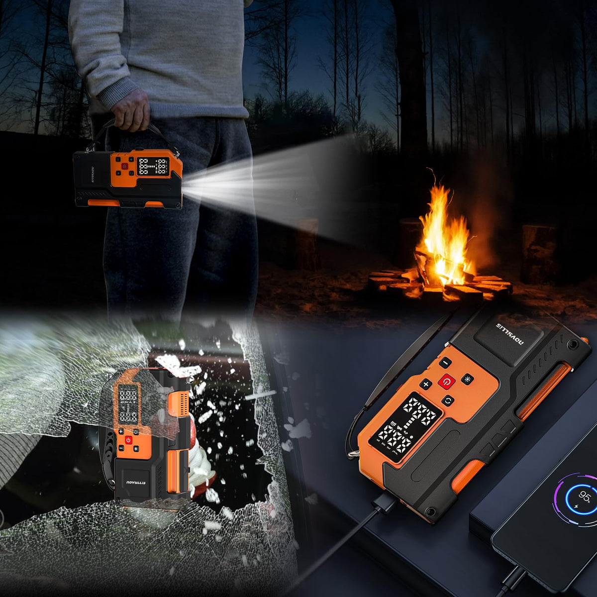 Novyllis powering a smartphone via USB-C highlighting portable charging convenience