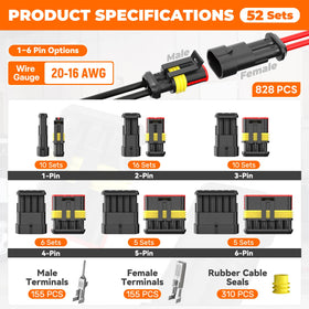Noxtren organizer case open with sorted connectors for fast part selection