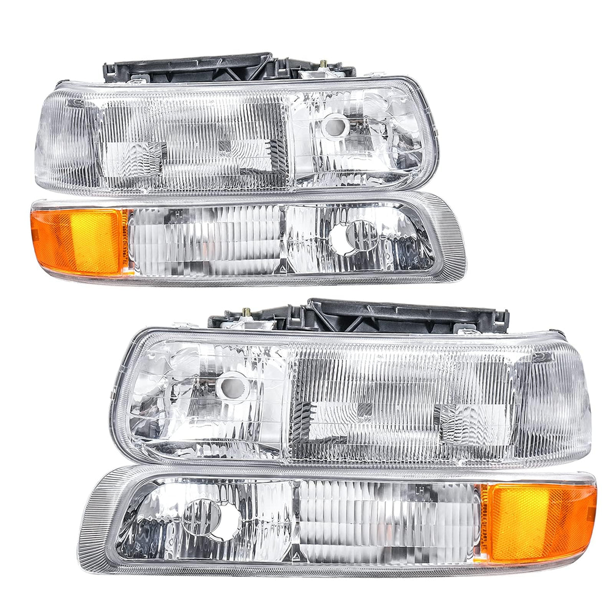 N&P front view headlight assembly showing clear lens and chrome housing, restores visibility