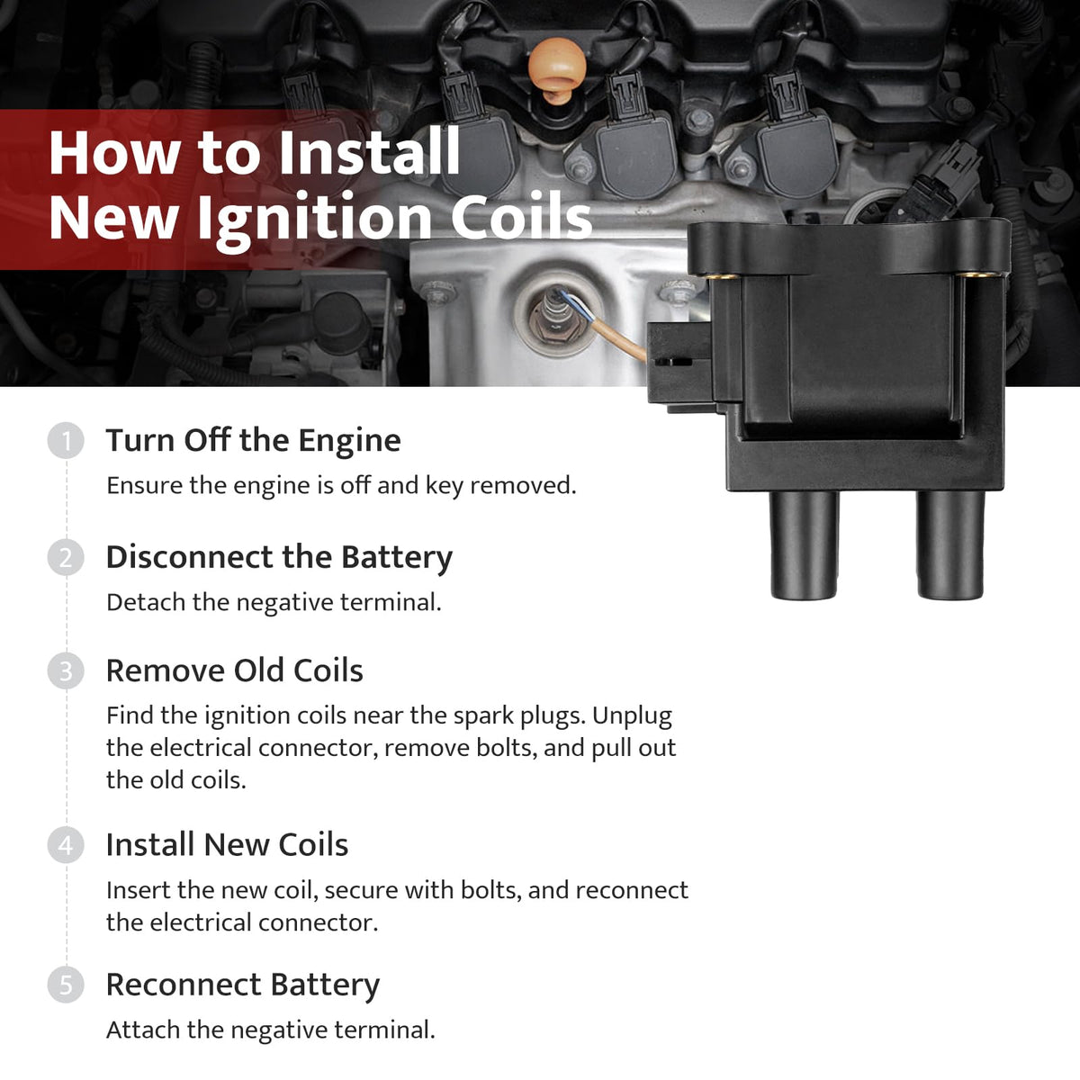NPAUTO coil label and part numbers for quick interchange verification
