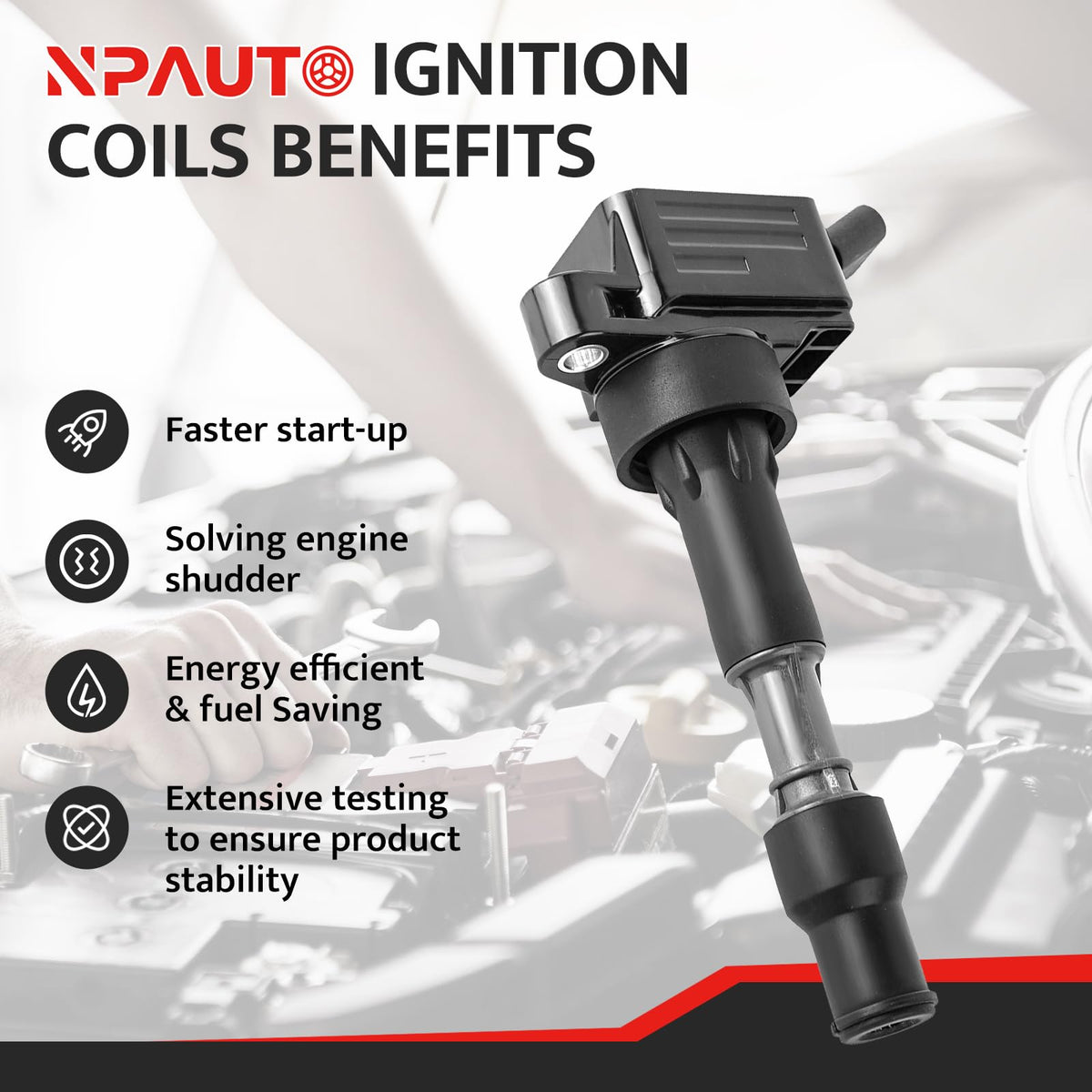 NPAUTO coil side profile highlighting durable housing and fitment