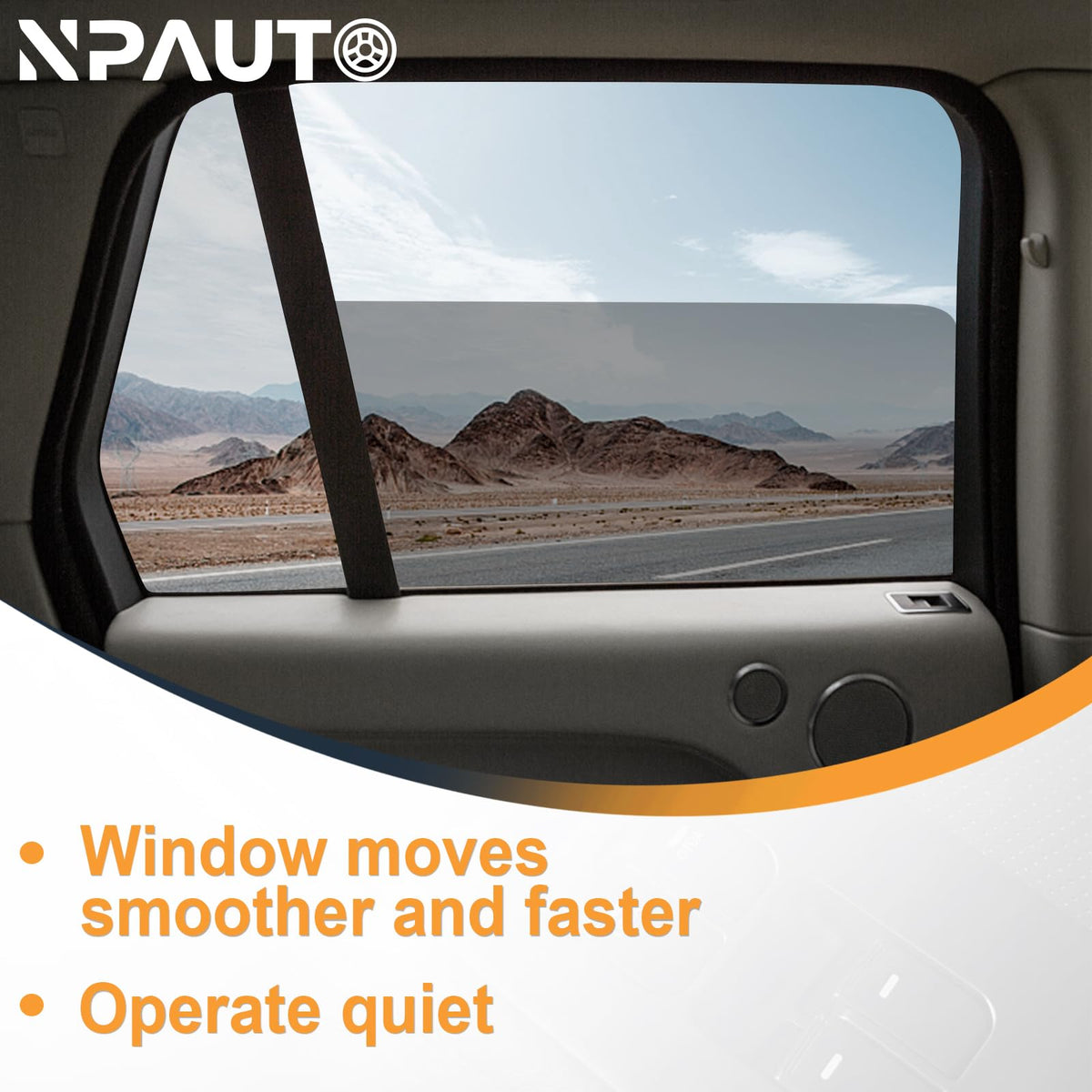 NPAUTO guide rail detail highlighting quiet, low-friction movement