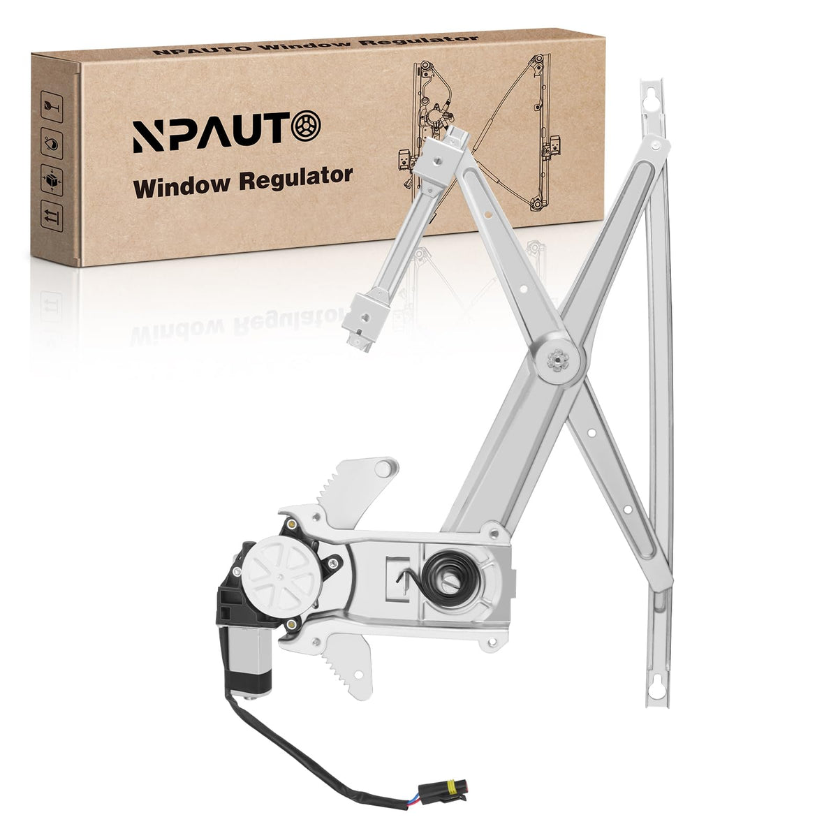 NPAUTO front left assembly in packaging showing ready-to-install benefit