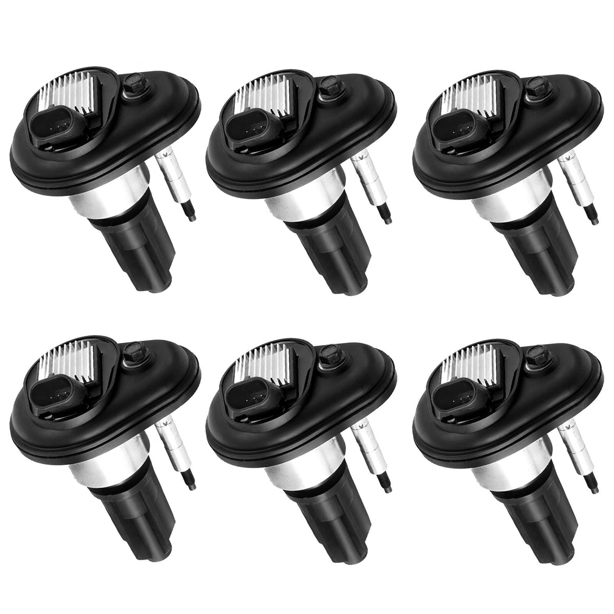 NPAUTO front view of six coil pack set showing complete replacement convenience