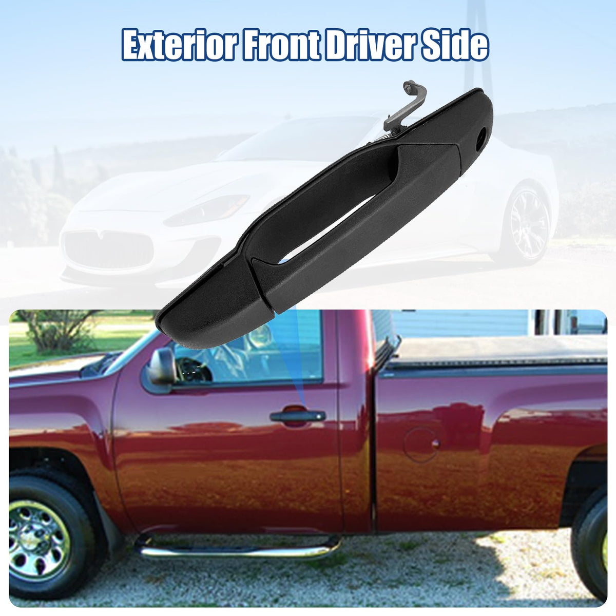NPAUTO handle front view installed on Silverado improves appearance and function