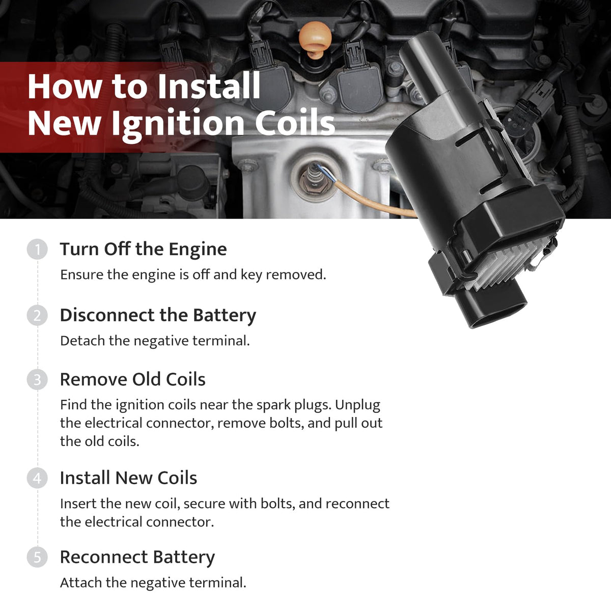 NPAUTO coils installed on engine bank restoring smooth engine operation