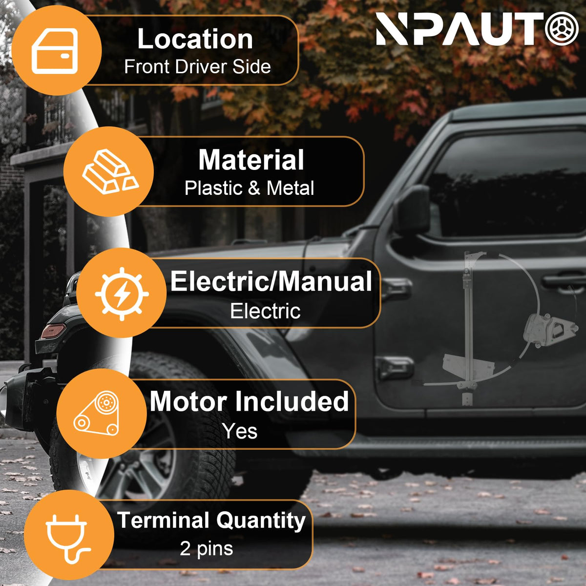 NPAUTO motor close-up highlighting solid construction and torque