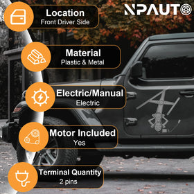 NPAUTO motor close-up highlighting connector and durable housing for reliable power