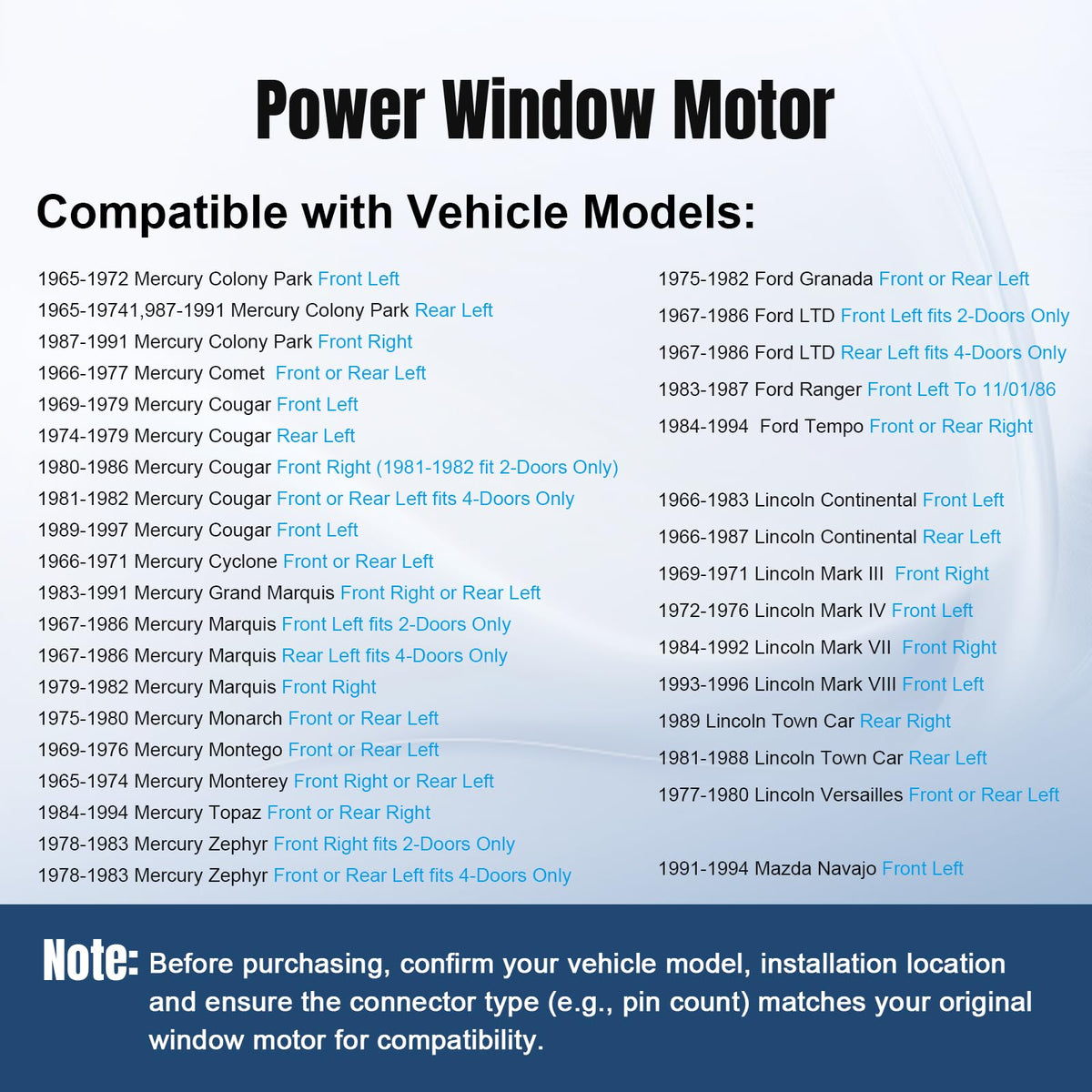 NPAUTO motor side profile with mount points demonstrating direct-fit installation