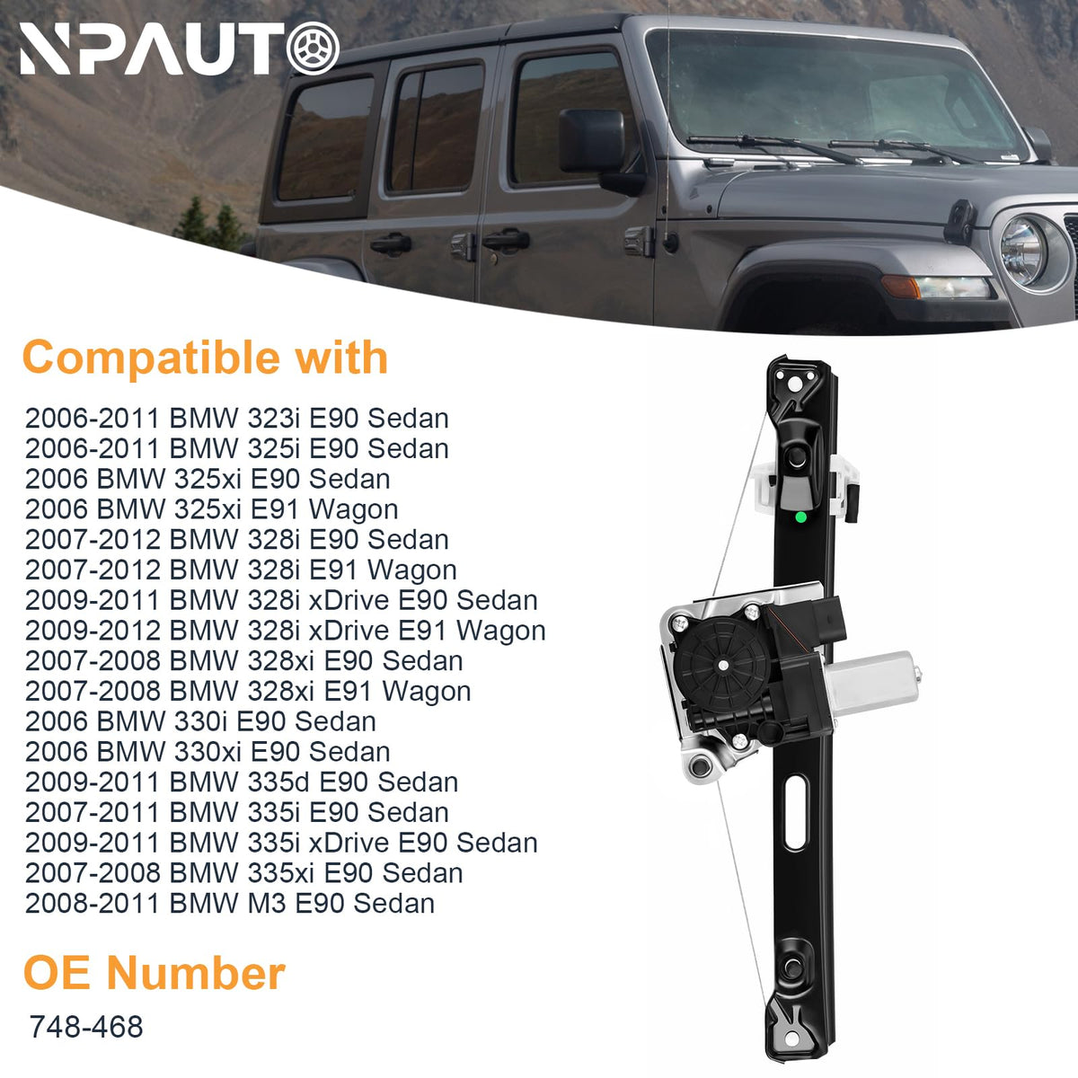 NPAUTO mounting points detail highlighting OE-fit bolt holes for easy direct replacement