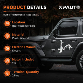 NPAUTO close-up of regulator gears and cable detail, ensures strong durable movement