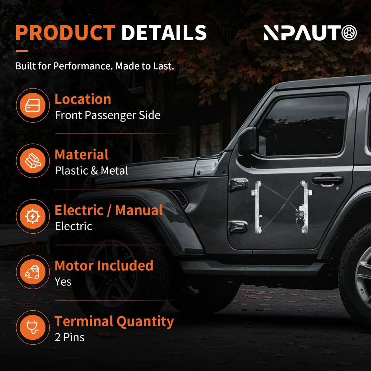 NPAUTO regulator motor close-up highlighting durable motor performance