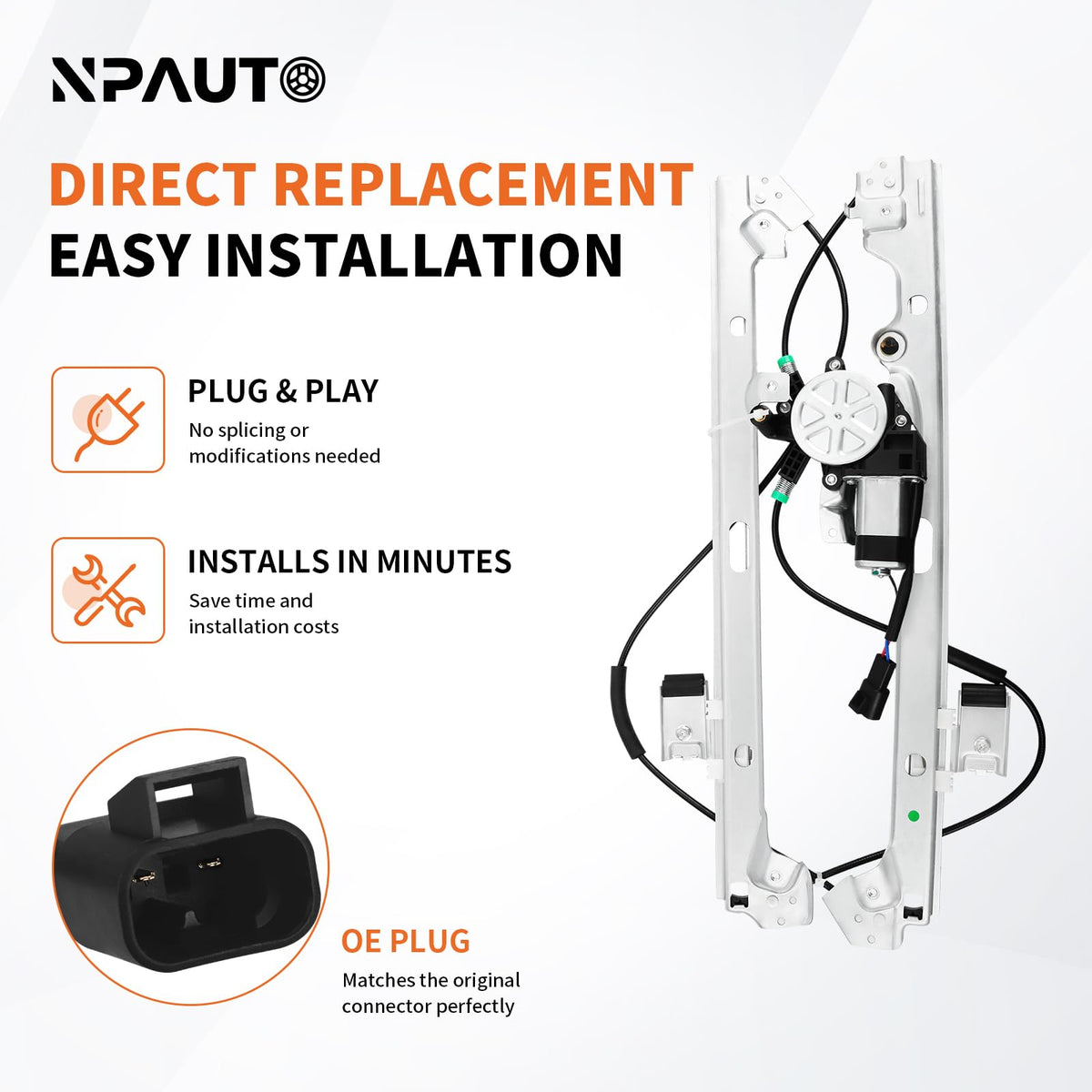 NPAUTO size comparison with ruler showing correct dimensions and easy fit benefit