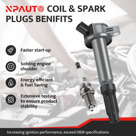NPAUTO spark plug close-up highlighting pre-gapped electrode for consistent ignition