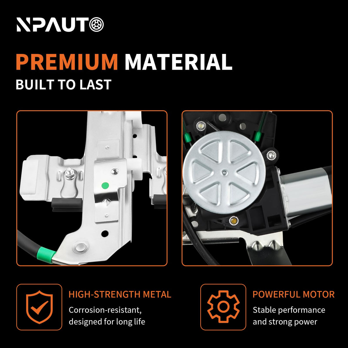 NPAUTO rail and bracket texture detail, demonstrates robust construction and quiet travel