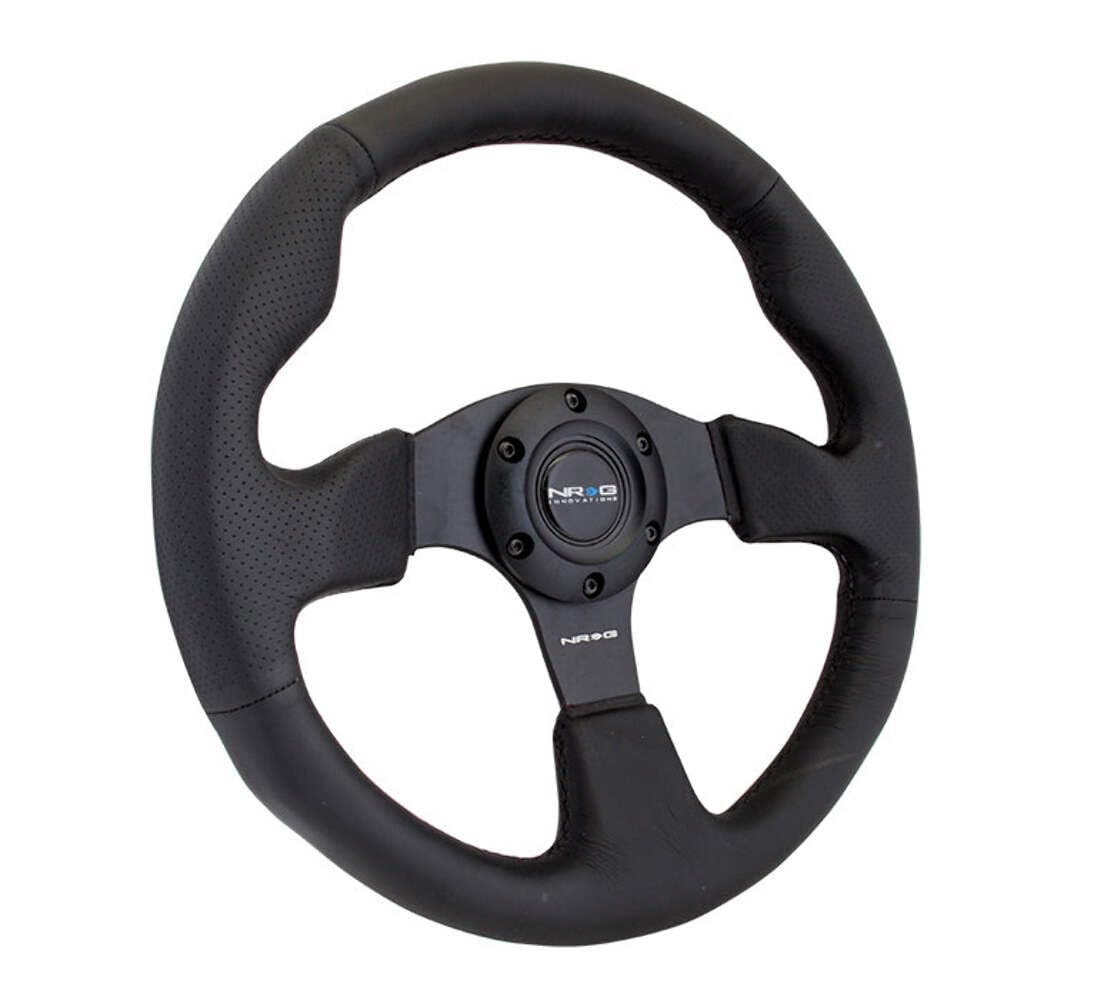 NRG Innovations close-up of thumb grip and black stitching highlighting improved hand traction