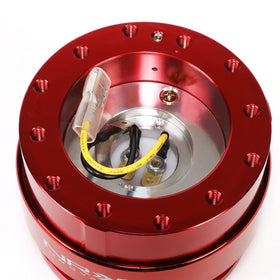 NRG SRK-200RD-TI body detail displaying red anodized surface and machining quality