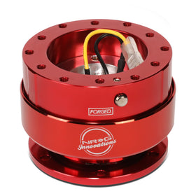 NRG SRK-200RD-TI front view showing red body and titanium ring, clear visual upgrade