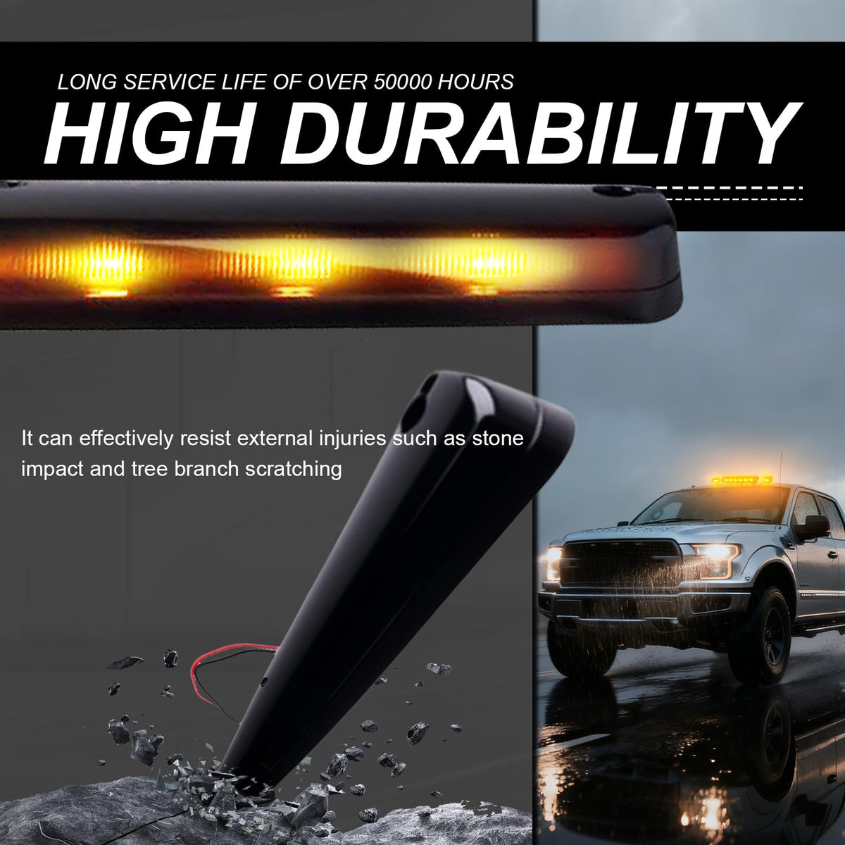 Nrgedzam installed on Silverado roof demonstrating improved night visibility