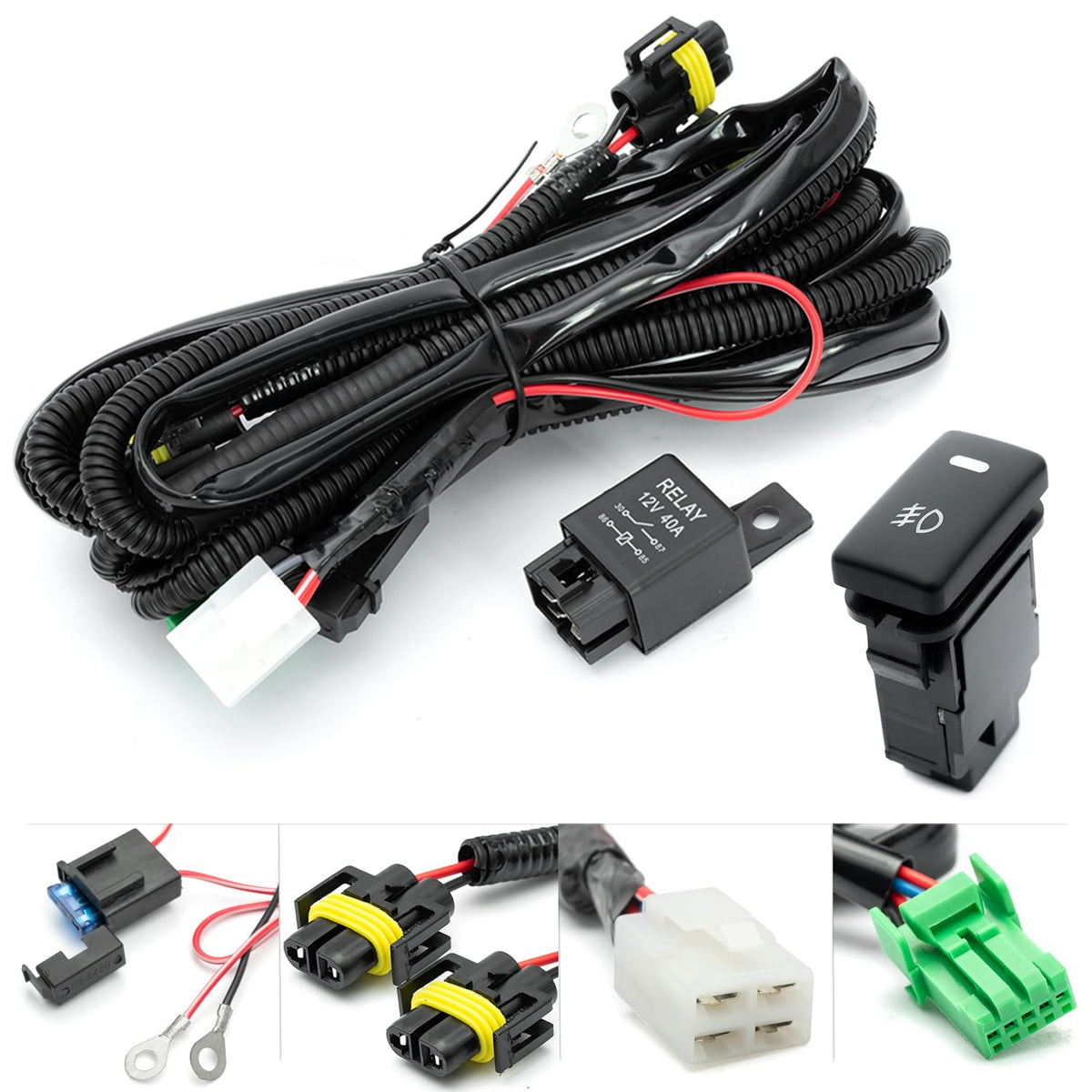 NSLUMO front packaging showing complete fog harness kit and benefits