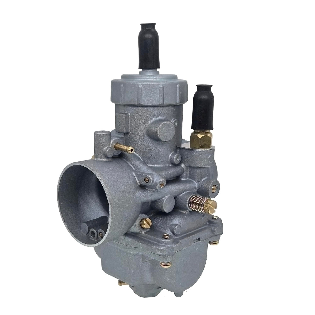 NStreet carburetor intake mouth close-up showing 34mm sizing for improved airflow match