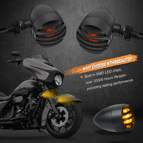 NTHREEAUTO amber lens macro showing bright COB LED surface for clearer signaling