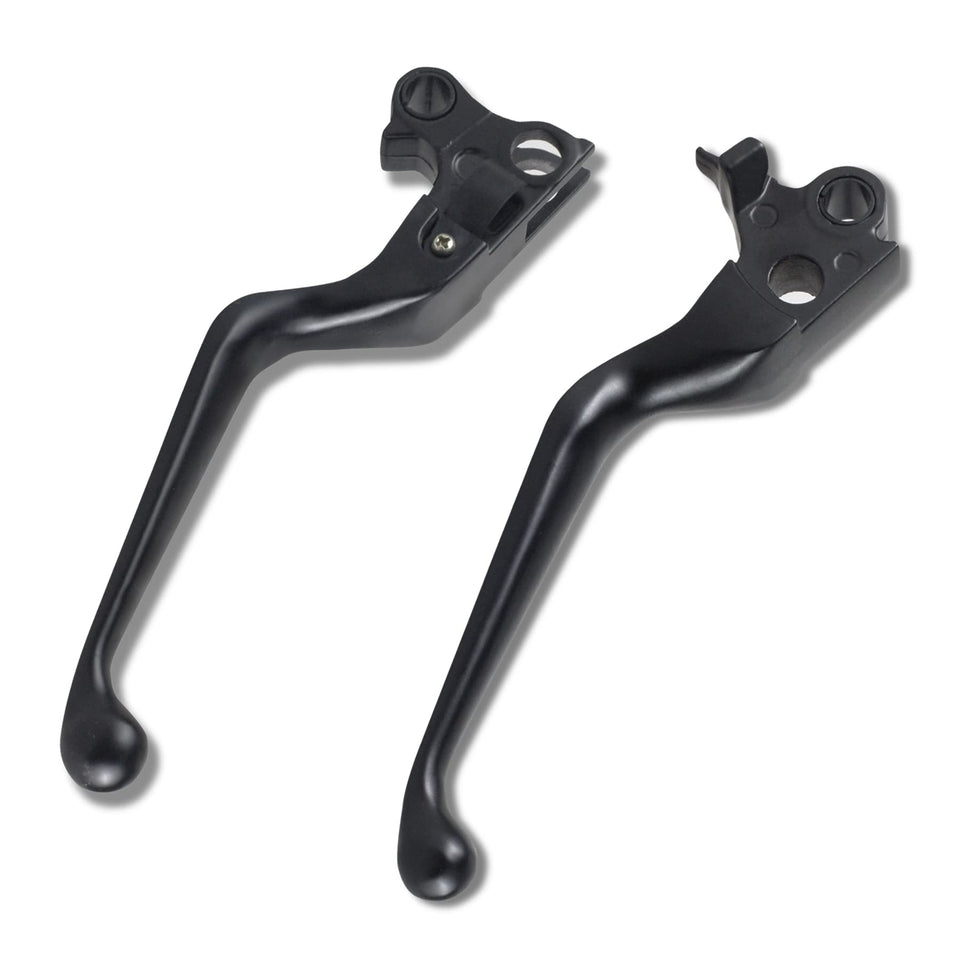NTHREEAUTO front view of black brake and clutch levers showing shape and fit benefit