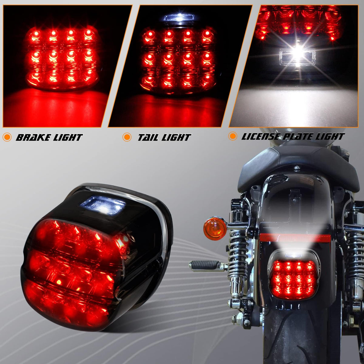 NTHREEAUTO installed on Harley rear demonstrating modern style and brighter LEDs