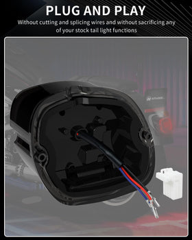 NTHREEAUTO taillight beside ruler for size comparison showing compact profile and easy replacement benefit