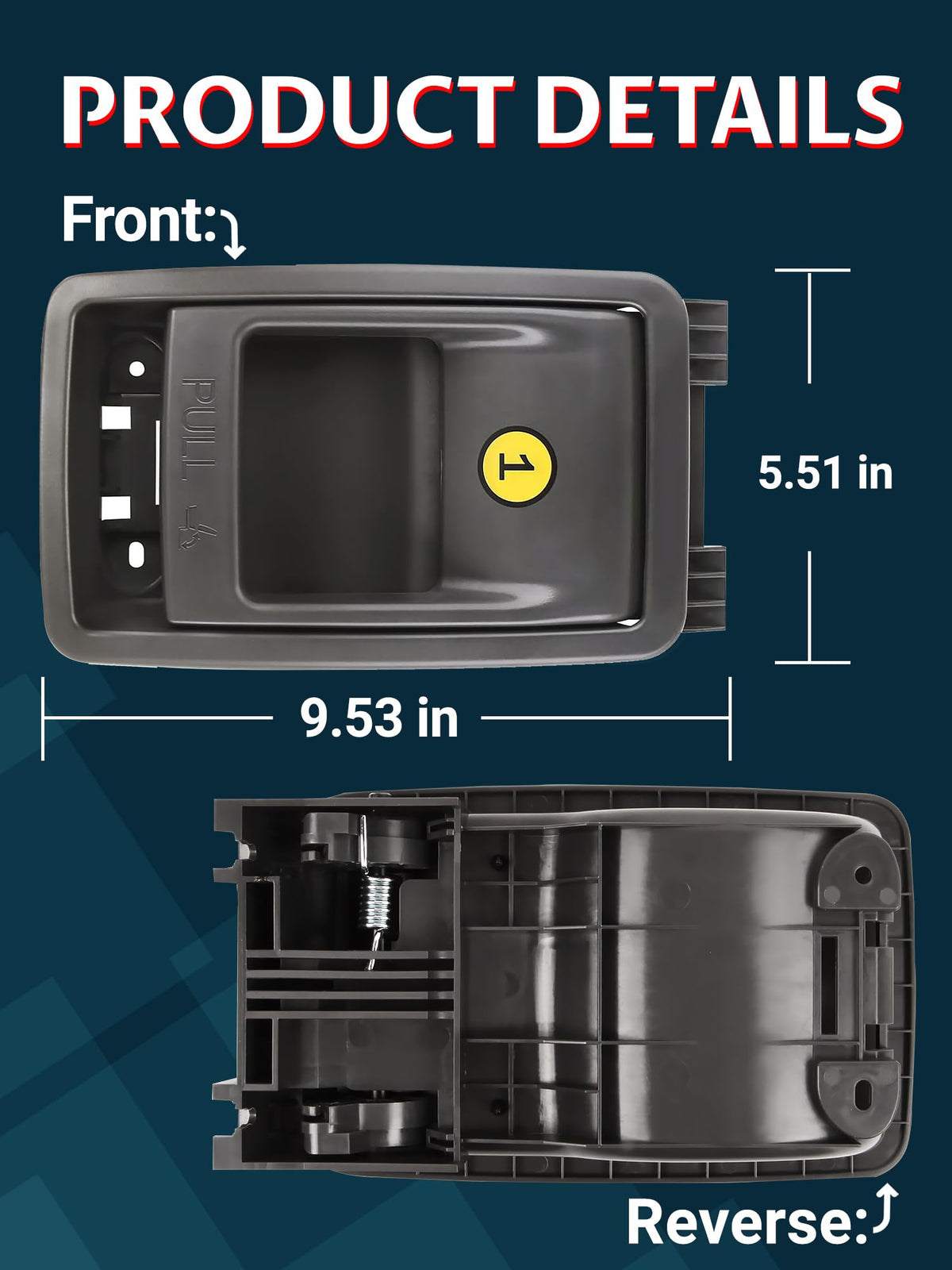 Ntoauto side profile of latch illustrating ergonomic shape and durable build