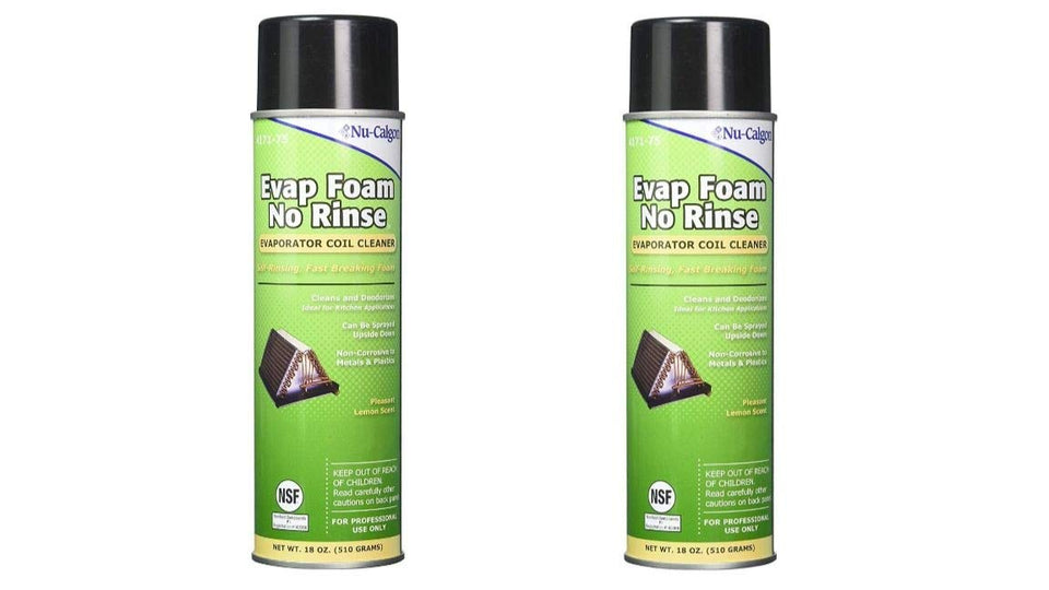 Nu-Calgon aerosol front packaging showing label and application benefit