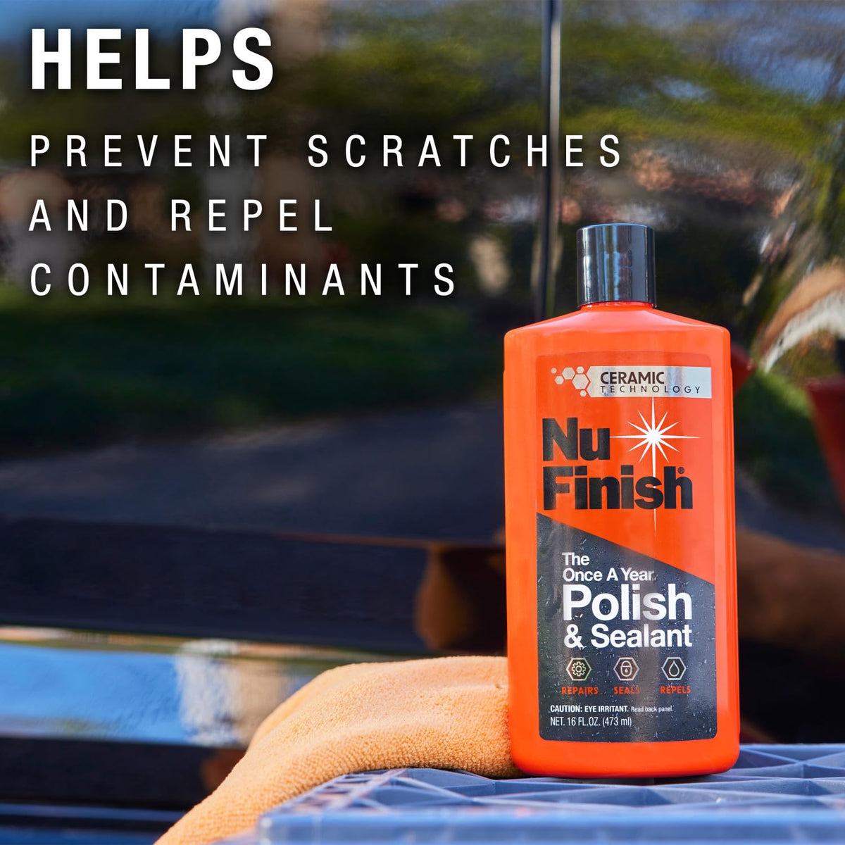 Parked car in driveway with glossy finish from Nu Finish for lifestyle appeal