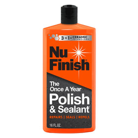 Nu Finish bottle front label showing product name and benefits