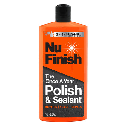 Nu Finish bottle front label showing product name and benefits