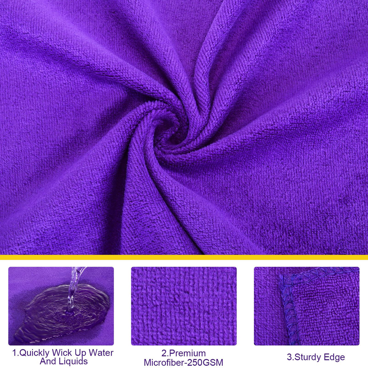 Nuenen close-up of microfiber weave showing absorbent texture and fast-drying benefit