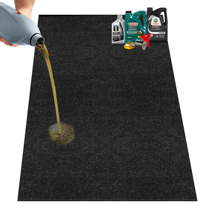 Nujzuir front view of 36x60 oil drip mat showing full coverage and protection