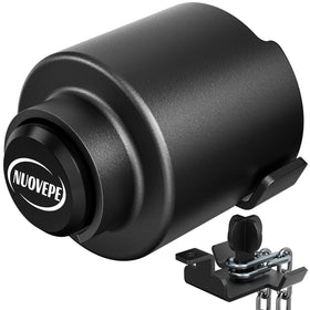 NUOVEPE front-facing lock installed in 2 5/16" coupler showing secure fit and theft deterrence