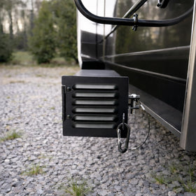 NUOVEPE installed on RV rear showing tidy storage and long-lasting protection
