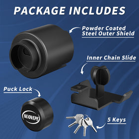 NUOVEPE locked coupler with no visible chain gaps to reduce bolt-cutter vulnerability