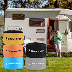NVAAV lifestyle scene at campground showing organized hoses and faster setup