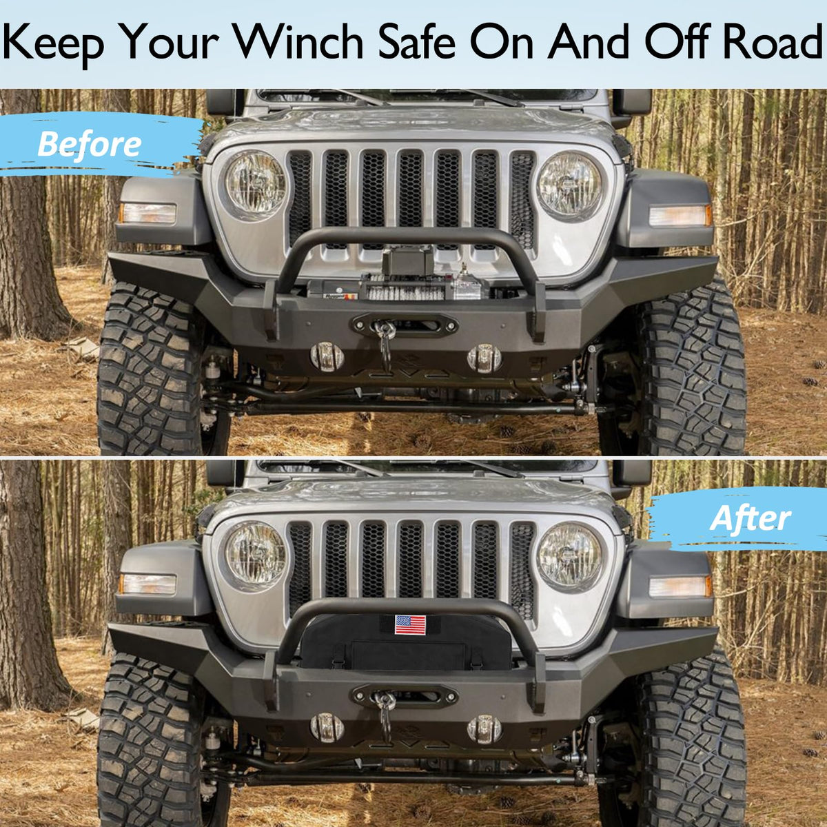 NVAAV front flap open illustrating easy operational access to winch