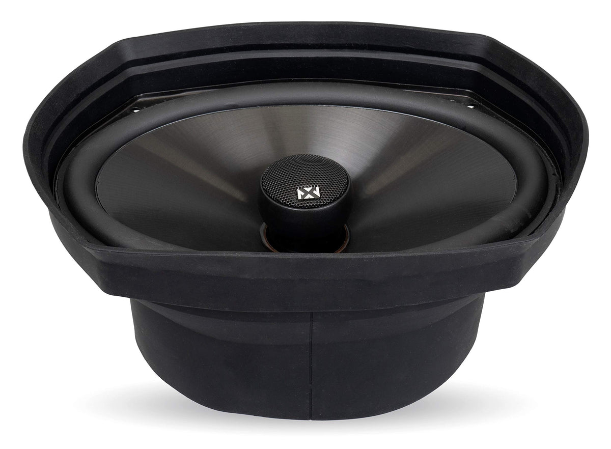 NVX baffle next to 6x9 speaker for scale aiding correct selection