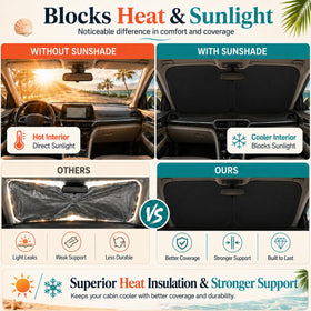 Nwgl compact folded sunshade in storage pouch for tidy stowing