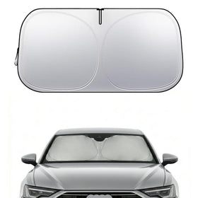 Nwgl front view of sunshade showing precise Audi fit and protection
