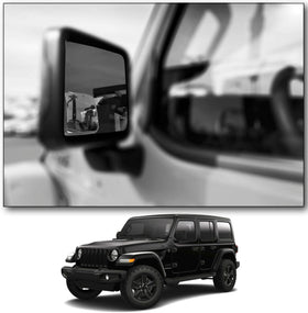 NXTGEN AUTOMOTIVE mirror installed front view showing wider field of view benefit