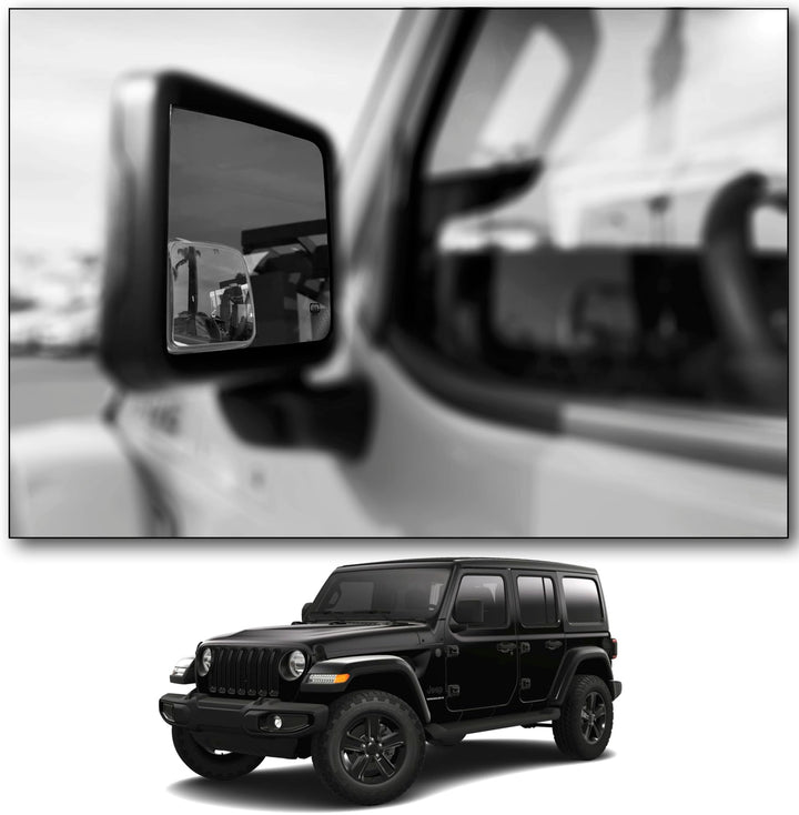 NXTGEN AUTOMOTIVE mirror installed front view showing wider field of view benefit