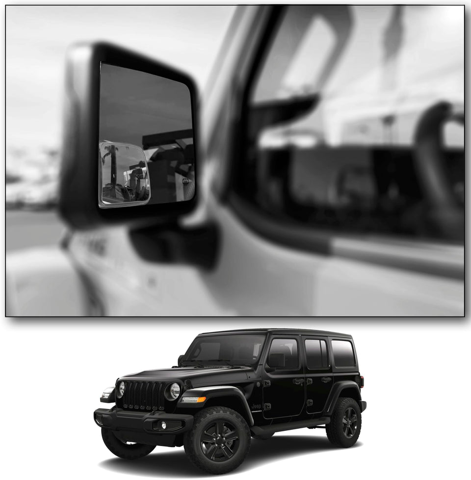 NXTGEN AUTOMOTIVE mirror installed front view showing wider field of view benefit