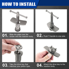 NYXOVA tool compressing a brake piston demonstrating safe pad replacement
